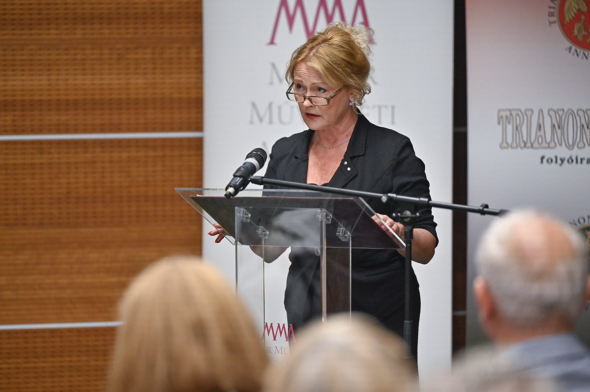 Dóka Andrea a Trianoni Szemle 2023 évi Különszámok bemutatóján- MMA Irodaháza_2023.06.12.