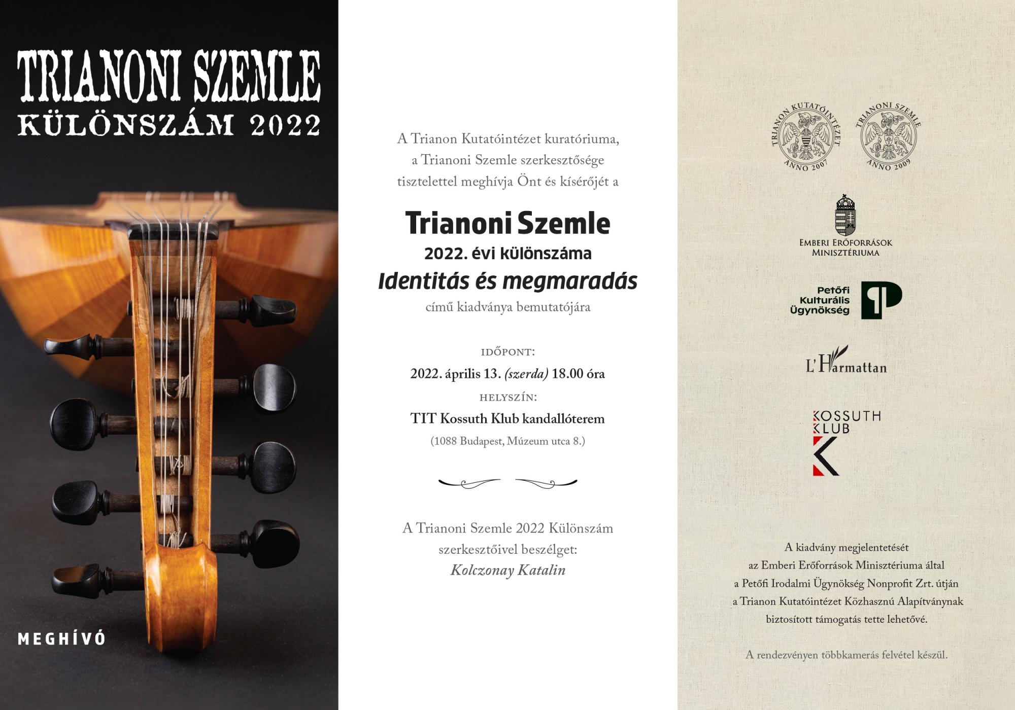 Trianoni Szemle 2022 Különszám bemutatója - TIT Kossuth Klub