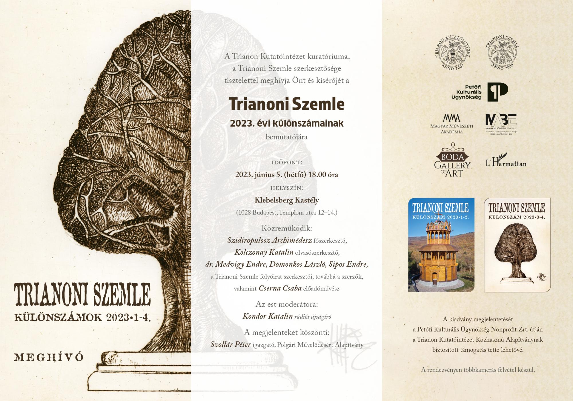 Trianoni Szemle 2023 évi Különszámok bemutatója-Klebelsberg Kastély_2023.06.05.