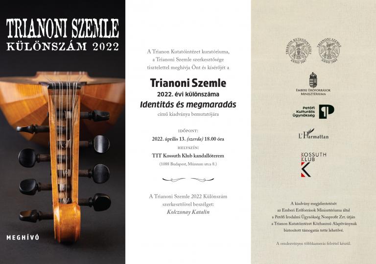 Trianoni Szemle 2022 Különszám bemutatója - TIT Kossuth Klub